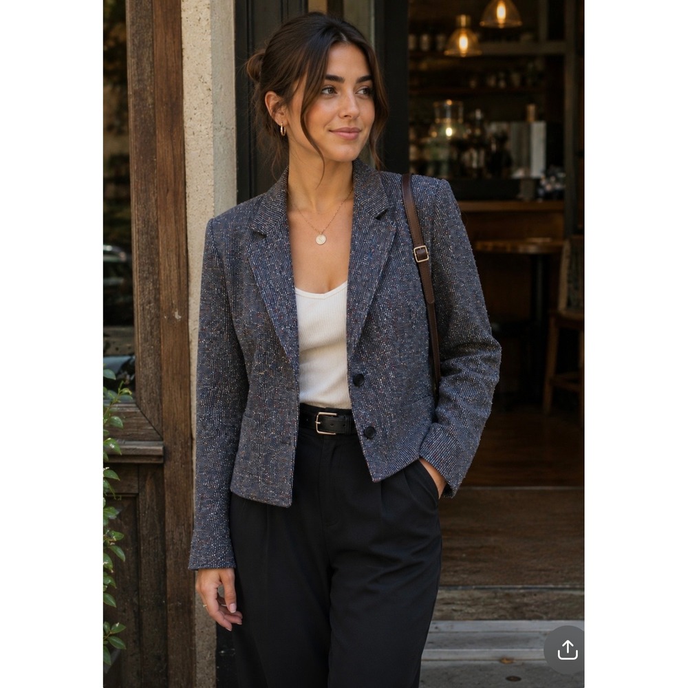 Gorgeous Pendleton Vintage Blue Confetti Tweed Virgin Wool Jacket